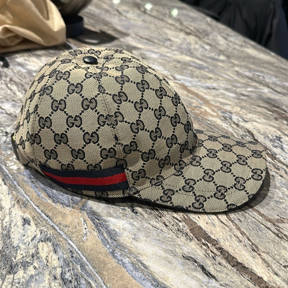 GUCCI ORIGINAL GG CANVAS BASEBALL HAT WITH WEB - Size XL